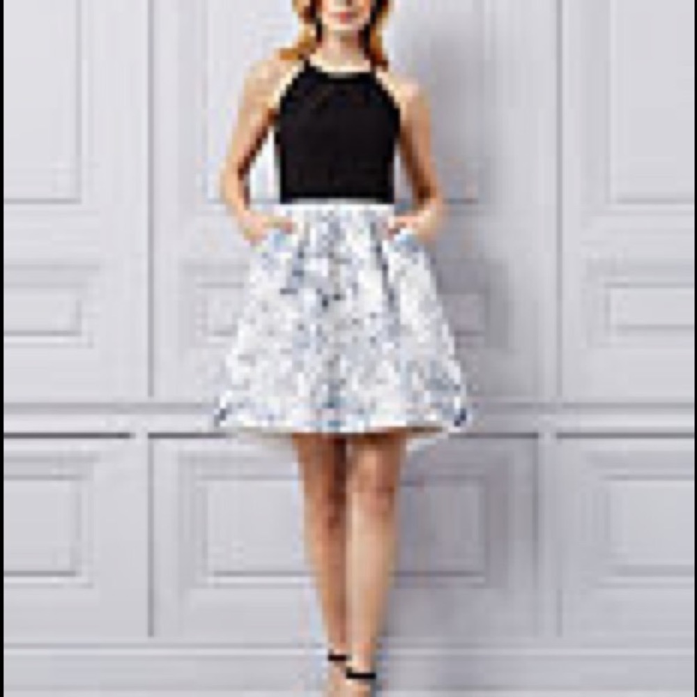 Floral Knit High Low Dress
